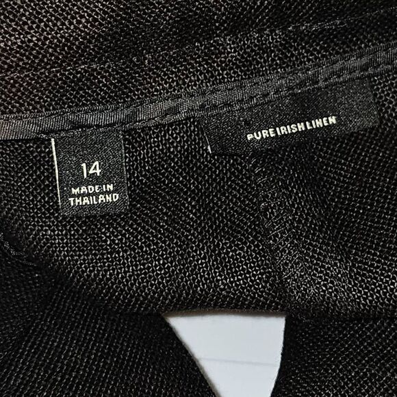 NWT Talbots Womens Black Pure‎ Irish Linen Wide Leg Crop Pants 14 - Picture 6 of 6